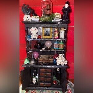 Gothic Black Miniature Curio Cabinet